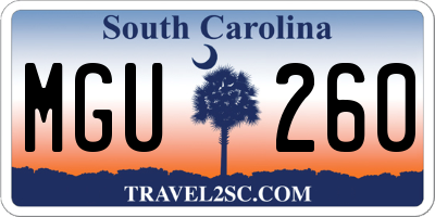 SC license plate MGU260