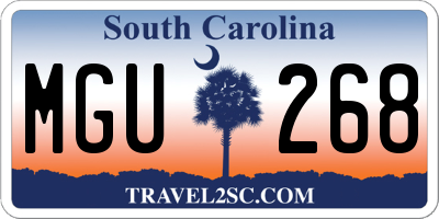 SC license plate MGU268