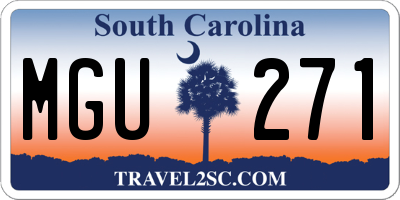 SC license plate MGU271