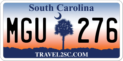 SC license plate MGU276