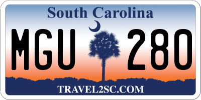 SC license plate MGU280