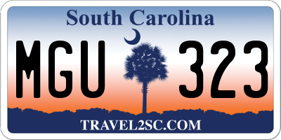 SC license plate MGU323