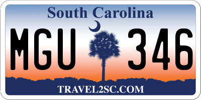 SC license plate MGU346