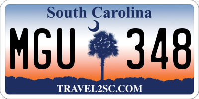 SC license plate MGU348