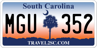 SC license plate MGU352