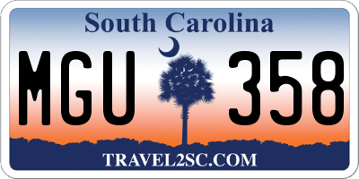 SC license plate MGU358