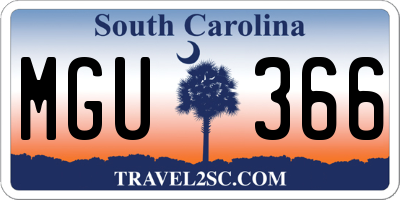 SC license plate MGU366
