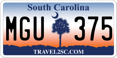 SC license plate MGU375