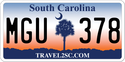 SC license plate MGU378