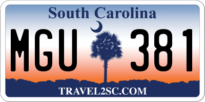 SC license plate MGU381