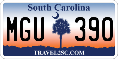 SC license plate MGU390