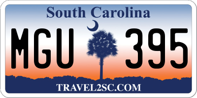 SC license plate MGU395
