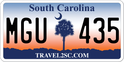 SC license plate MGU435