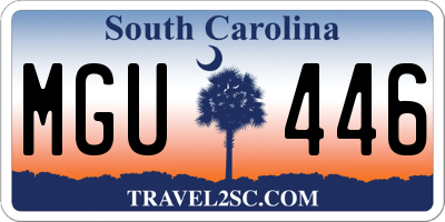 SC license plate MGU446