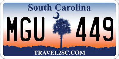 SC license plate MGU449
