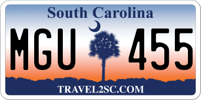 SC license plate MGU455