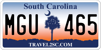 SC license plate MGU465