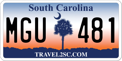 SC license plate MGU481