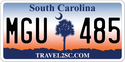 SC license plate MGU485