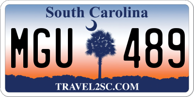 SC license plate MGU489