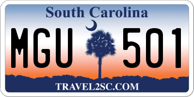SC license plate MGU501