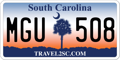 SC license plate MGU508