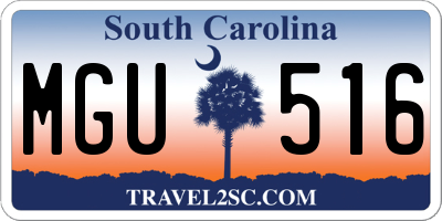 SC license plate MGU516