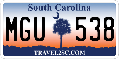 SC license plate MGU538
