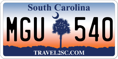SC license plate MGU540