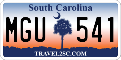 SC license plate MGU541