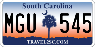 SC license plate MGU545