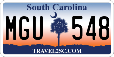 SC license plate MGU548