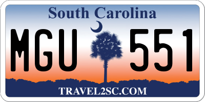 SC license plate MGU551