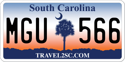 SC license plate MGU566