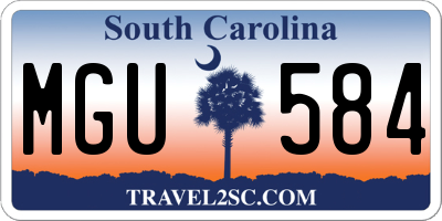 SC license plate MGU584