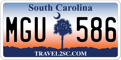 SC license plate MGU586