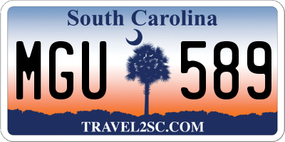 SC license plate MGU589