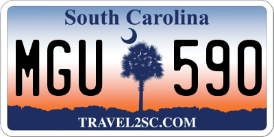 SC license plate MGU590