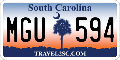 SC license plate MGU594