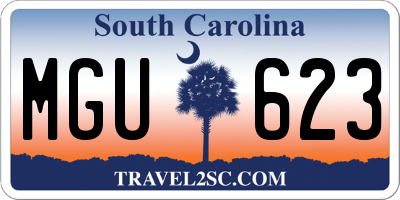 SC license plate MGU623