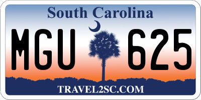SC license plate MGU625