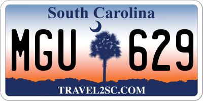 SC license plate MGU629