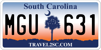 SC license plate MGU631