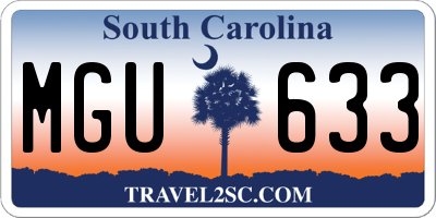 SC license plate MGU633
