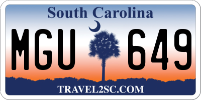 SC license plate MGU649