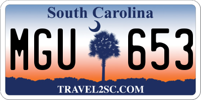 SC license plate MGU653