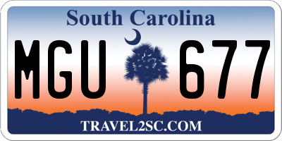 SC license plate MGU677