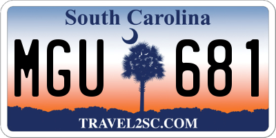 SC license plate MGU681