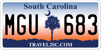 SC license plate MGU683
