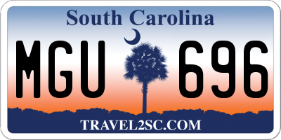 SC license plate MGU696